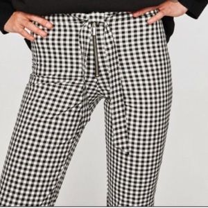 Zara checked gingham black and white trousers